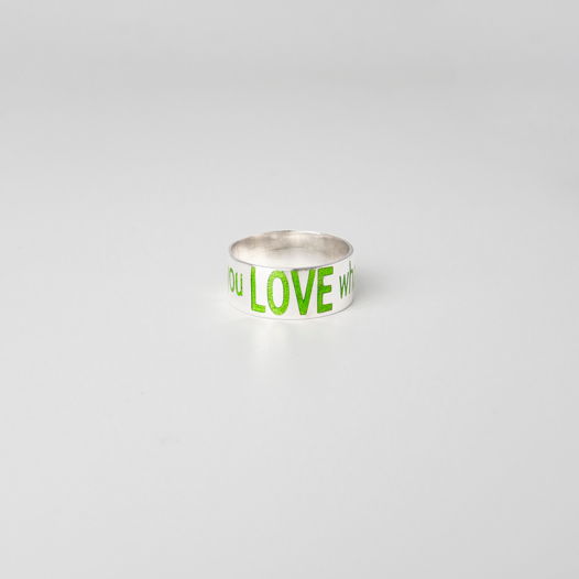 Кольцо LOVE/DO зеленое