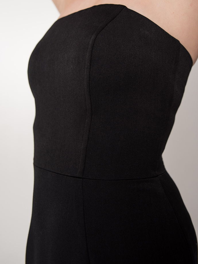 Платье-бандо миди, черный