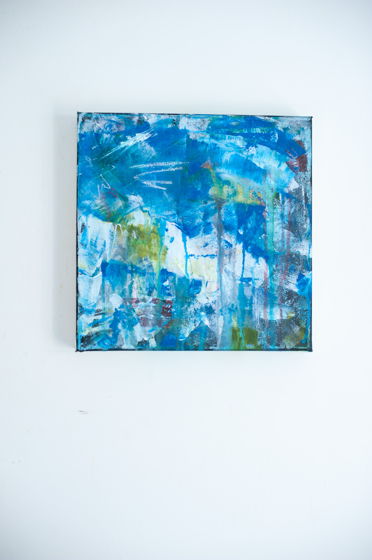 Acrylic on Canvas | 30*30 Картина, акрил на холсте, абстракция. Синяя, №10