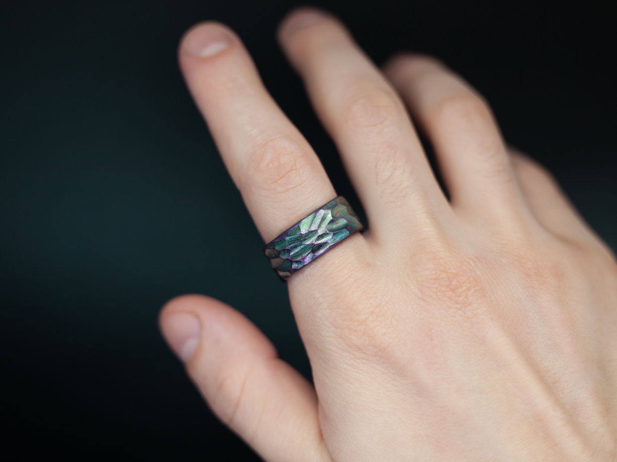 Кольцо из титана "Зёрна"