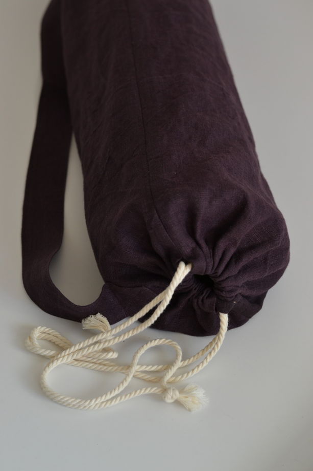 Льняной чехол коврика для йоги, для тяжелых ковриков длиной до 68 см