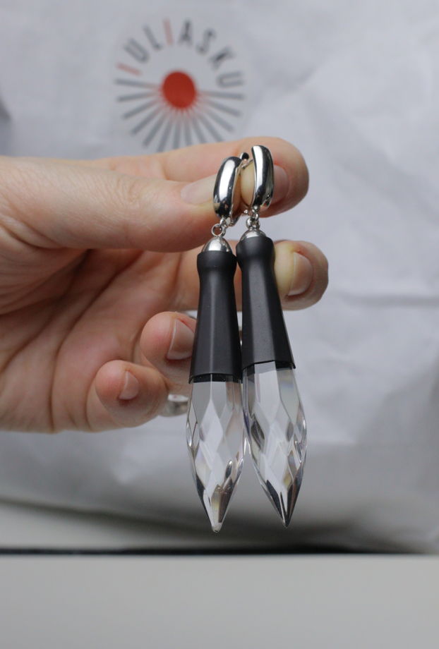 СЕРЬГИ ХРУСТАЛЬ РЕЗИНА