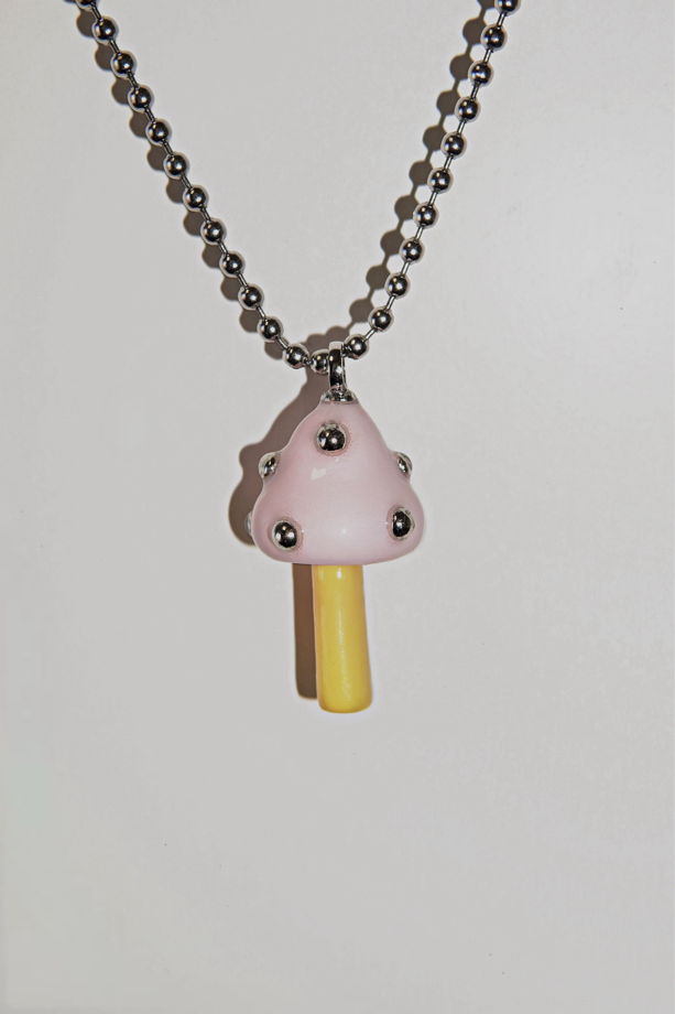 Разноцветный кулон-гриб ручной работы «Лим»