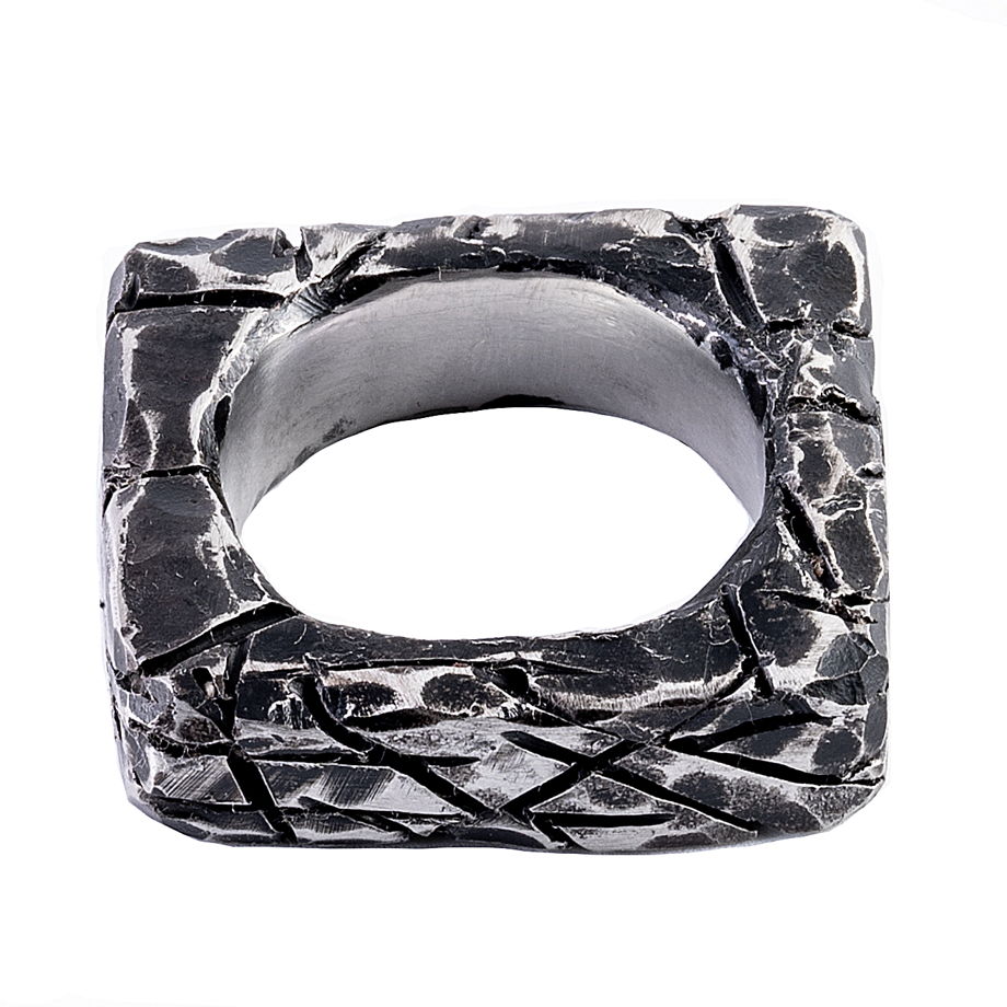 кольцо квадратное "CARRE"  #destructured ювелирная нержавеющая сталь.