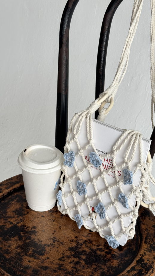 Авоська макраме белая