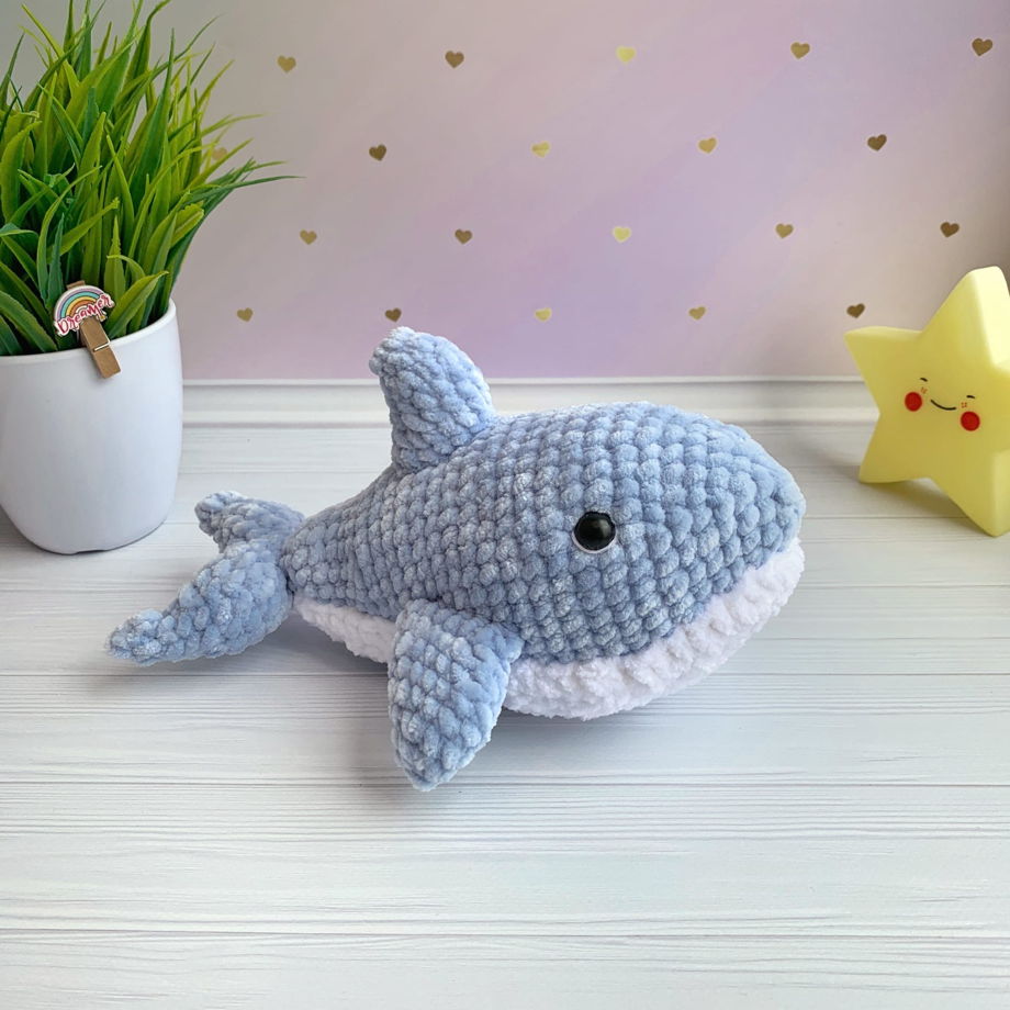 Плюшевая акула - авторская игрушка ручной работы