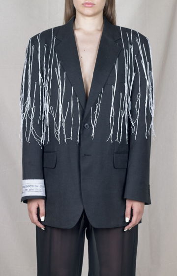 Пиджак с нитями черный мужской/женский