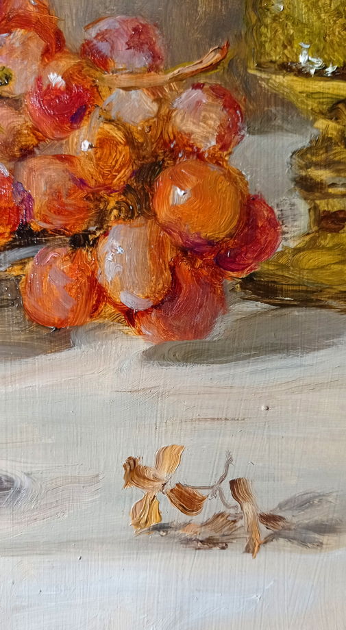 Картина маслом Натюрморт с тыквой и виноградом, 30 x 40 см, 2020. Художница Антонина Пылаева