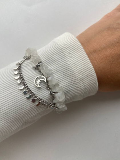 Браслет ЛУННАЯ ПРИЗМА из натурального лунного камня