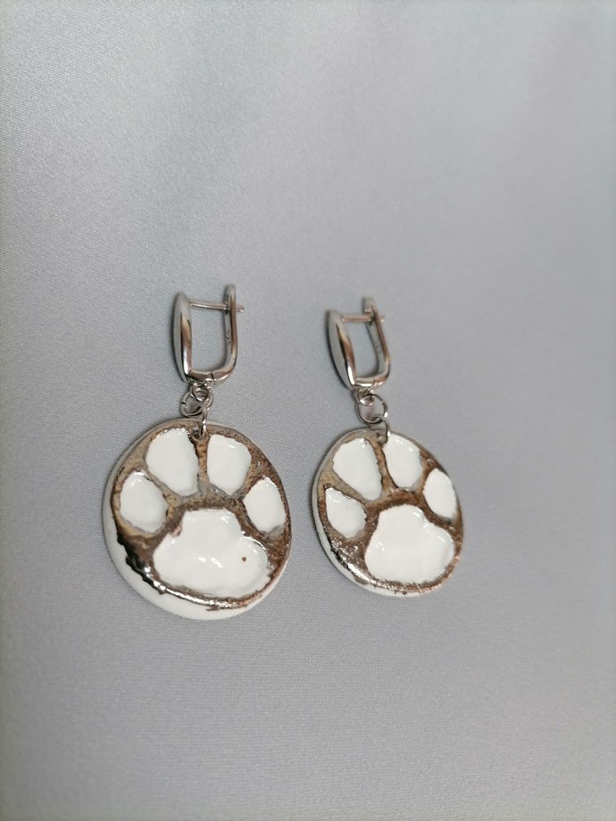 Серьги из фарфора Тигрики (большие)