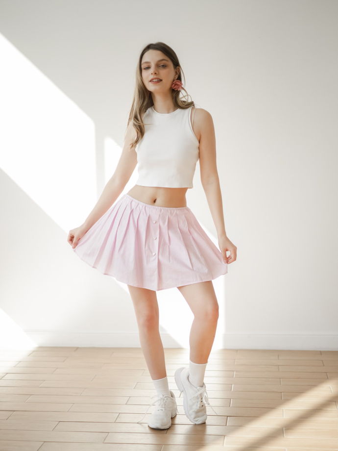 Юбка-шорты розовая мини