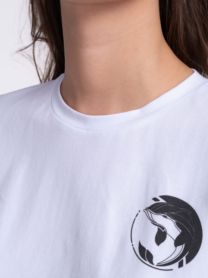 Белая женская футболка с цельнокроенным рукавом Mykines Logo