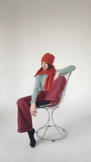 Комплект шапка+шарф кирпичного цвета