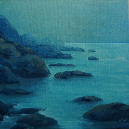 Картина маслом пейзаж море "Меланхолия"