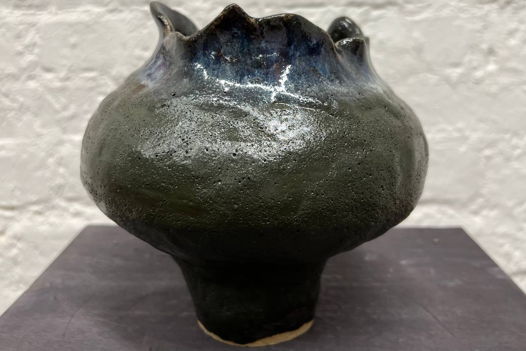 Керамическая ваза для интерьера "Ночь"