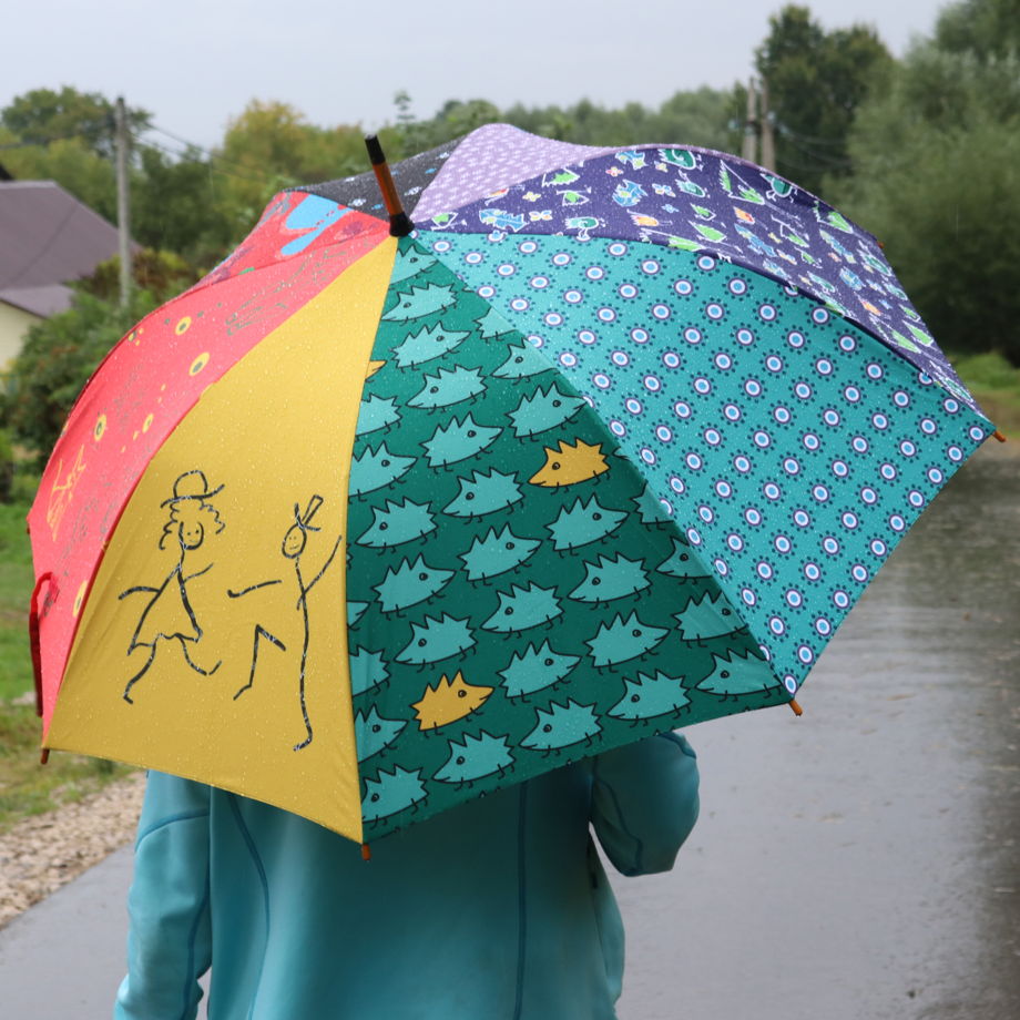 Зонт Мультиколлаж из 8 авторских картинок для яркого подарка и хорошего настроения
