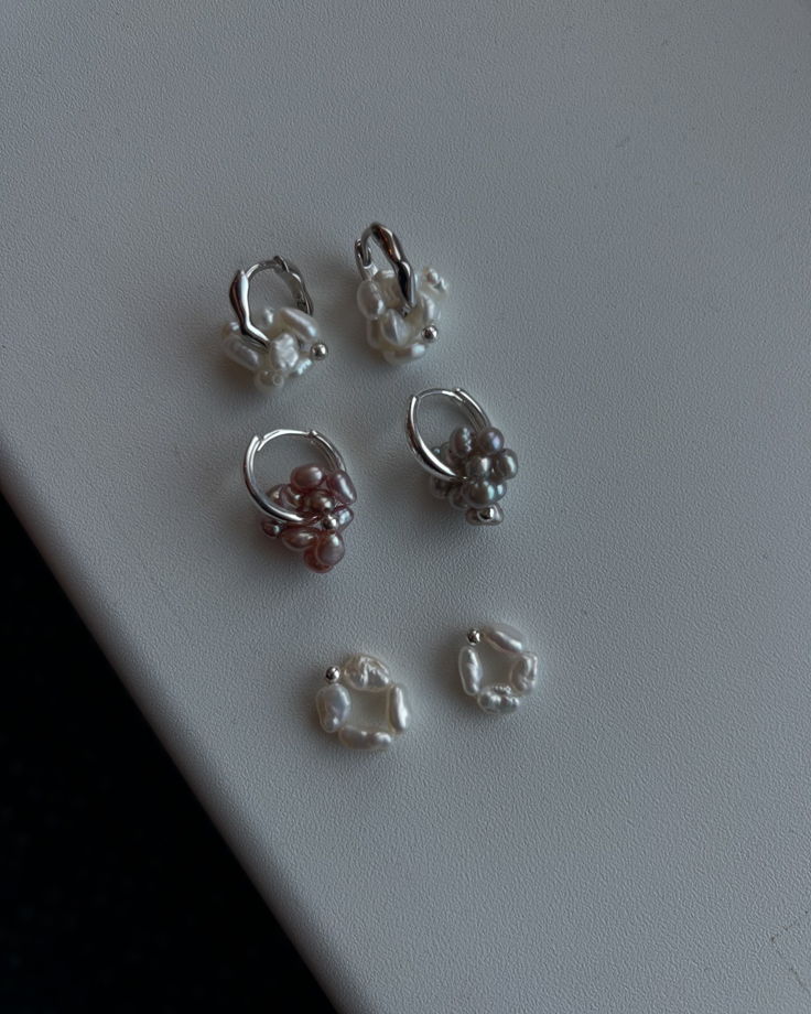 Серьги из серебра с подвесом из жемчуга