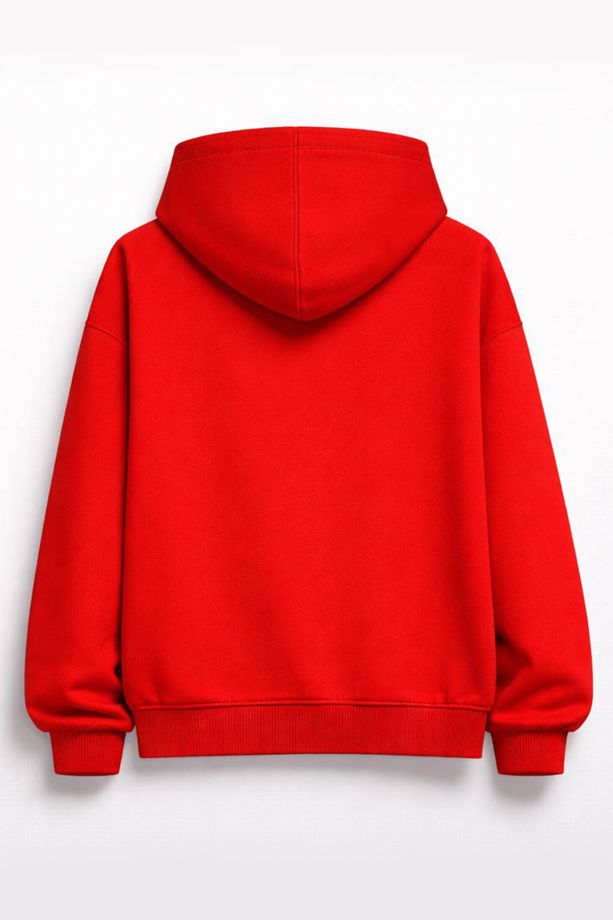 ХУДИ "ЛЮБОВЬ". One Size. Ярко красное худи свободного кроя с золотой вышивкой.