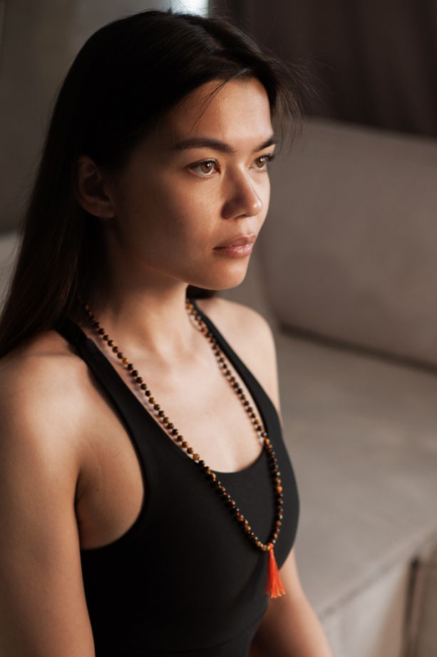 Четки-мала из тигрового глаза ‘mala beads’