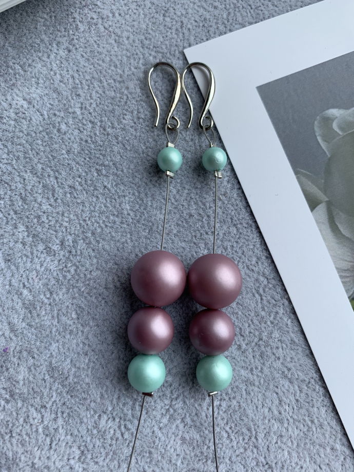 Серьги с жемчугом Майорка «Утренний туман»