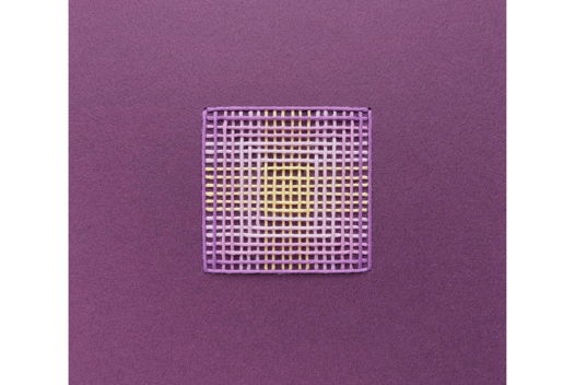 Текстильная картина, темно-сиреневый с горчичным /В наличии