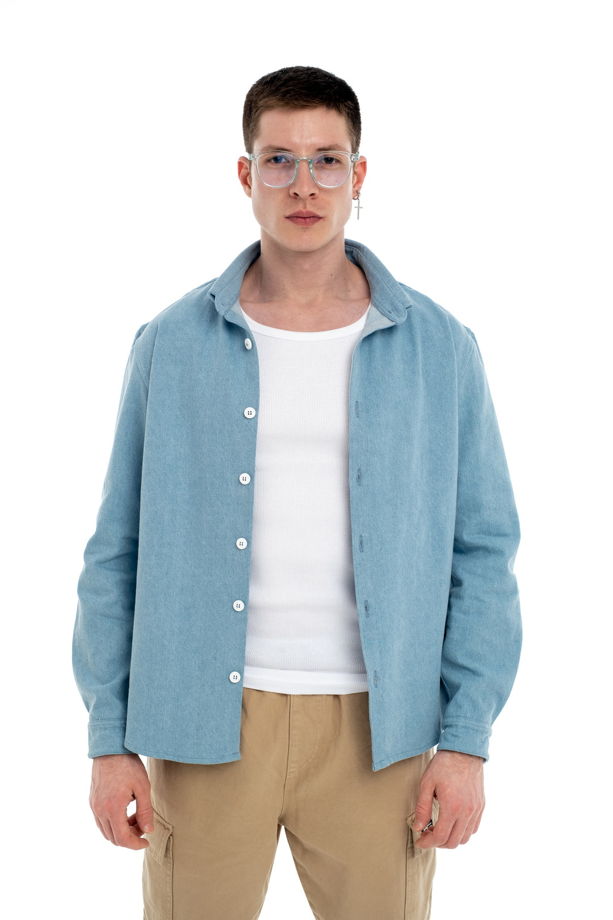 Рубашка JAPAN DENIM 100% хлопок (джинса) светло-голубая