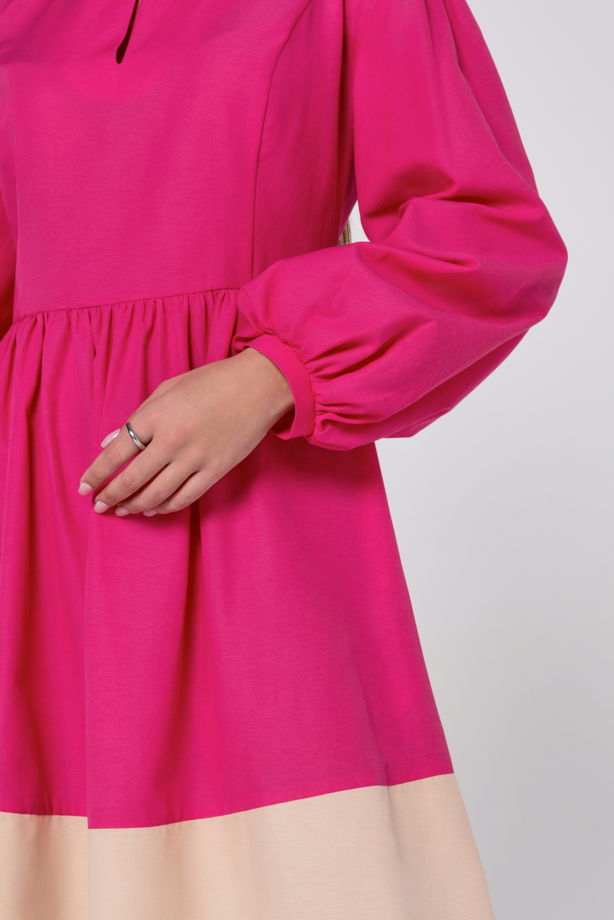Платье двухцветное розовое