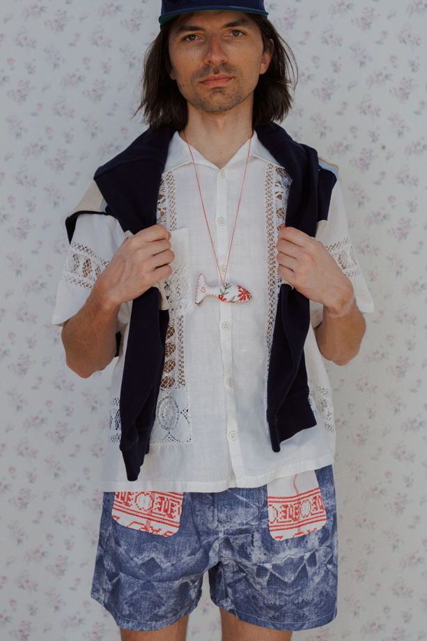 Шорты из Антикварного Хлопка/Gray Cotton Shorts