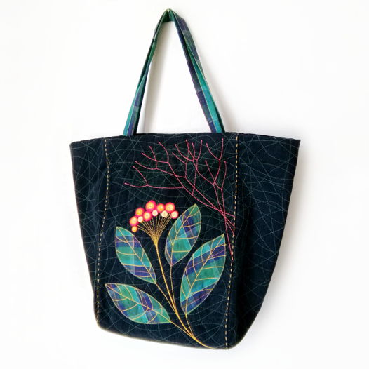 Текстильная сумка-тоут ручной работы с декором