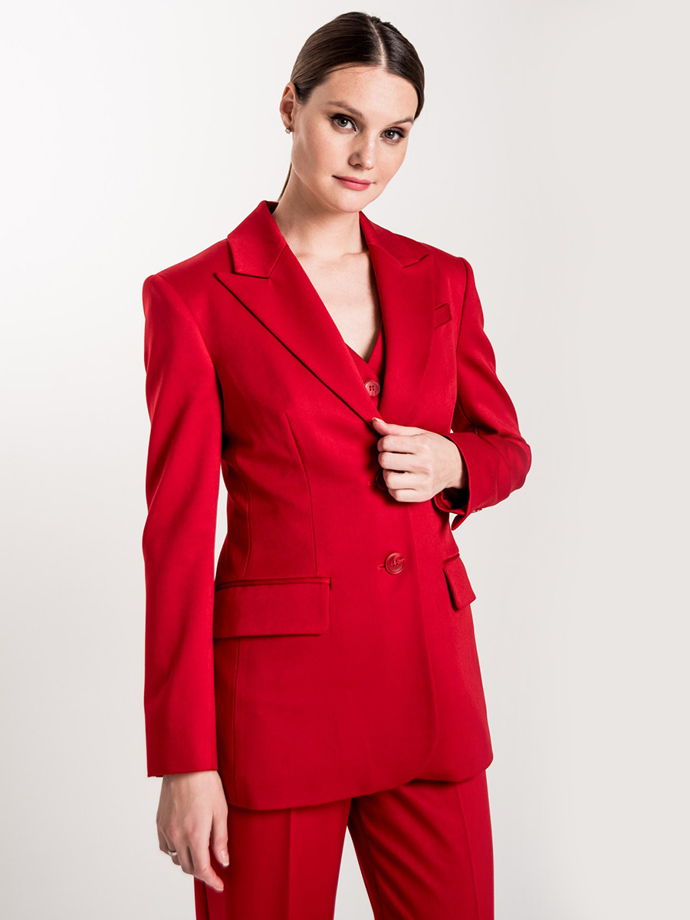 Приталенный жакет из костюмной вискозы