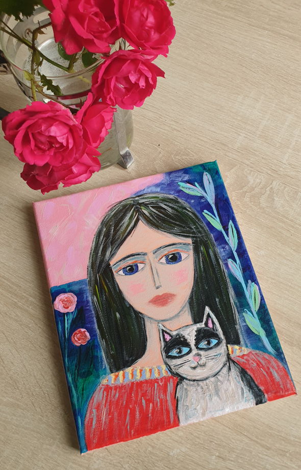 Картина "Под розовым небом" акрил/холст 30×40