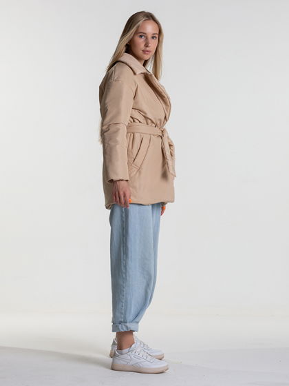 Куртка пиджак  женская ОЛИВА с поясом ONCE