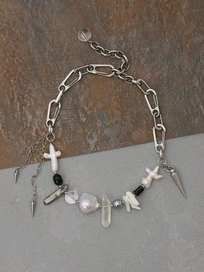 Унисекс колье с барочным жемчугом