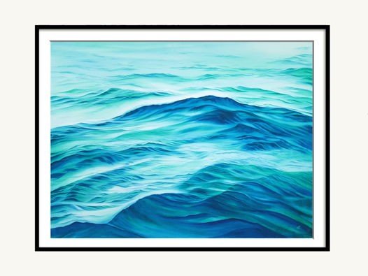 Акварельная картина "Волны" (76 х 56 см)
