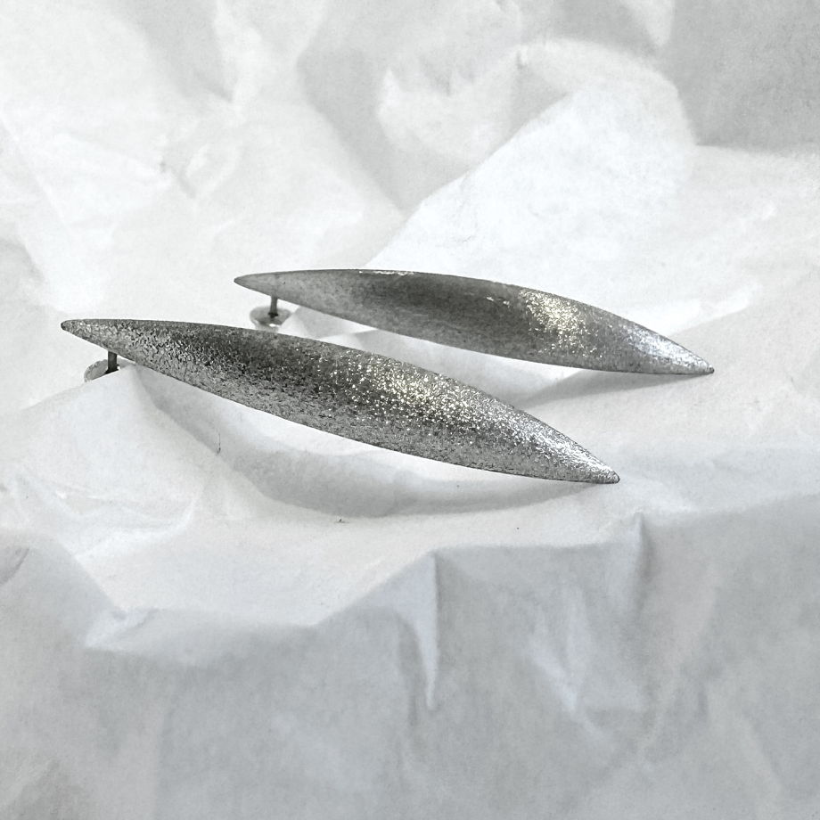 Серьги «каноэ» из серебра