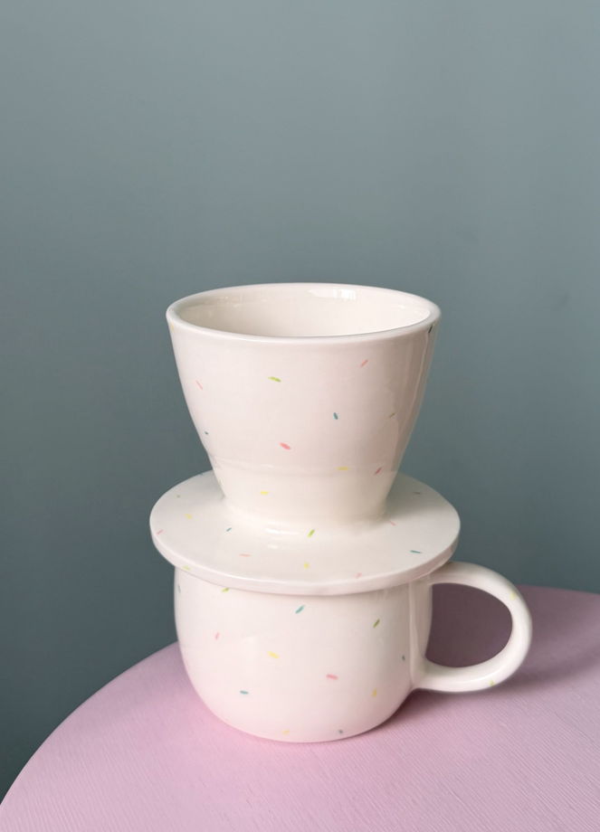 Воронка V60 для пуровера "Леденцы" + кофе от Maybe Tokyo, ручная работа