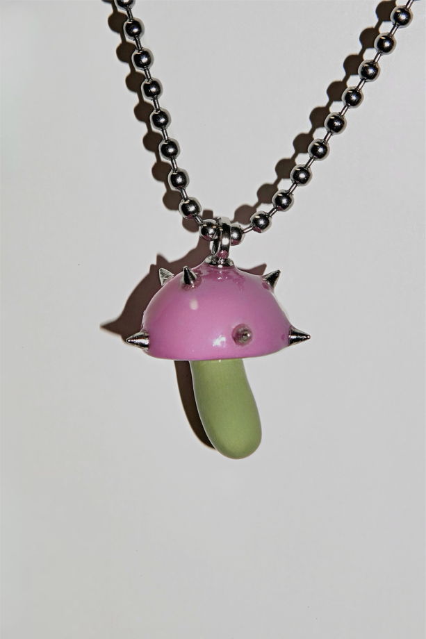 Разноцветный кулон-гриб ручной работы «Риза»