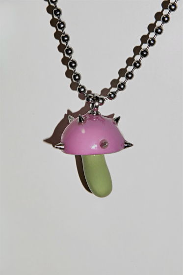 Разноцветный кулон-гриб ручной работы «Риза»