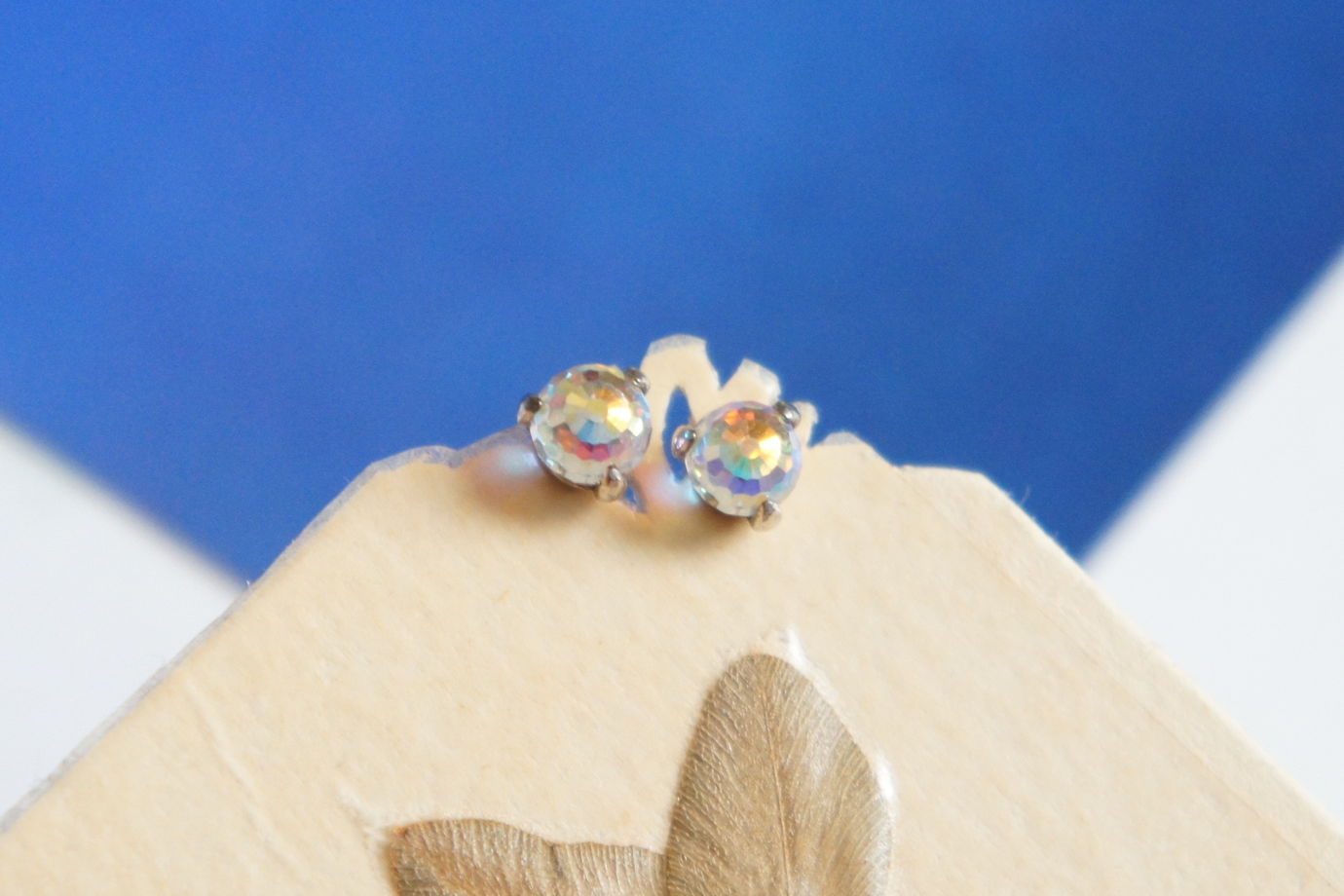 Серьги гвоздики пусеты серебро кристаллы Сваровски Swarovski AB