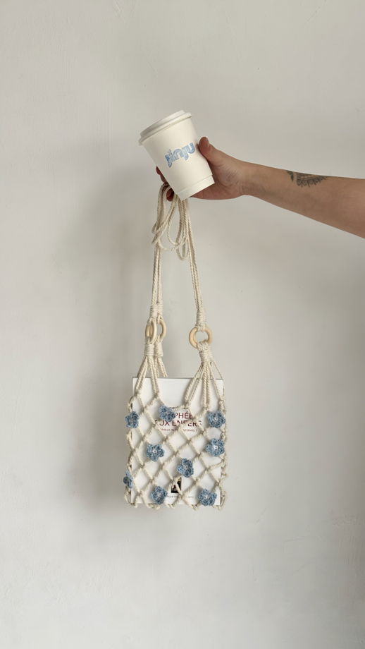 Авоська макраме белая