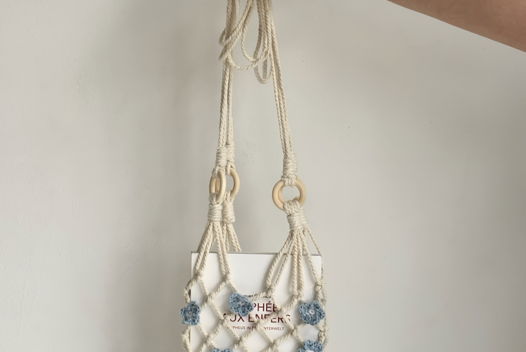 Авоська макраме белая