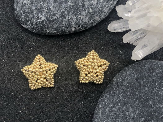 Золотые пусеты «Морские звезды»