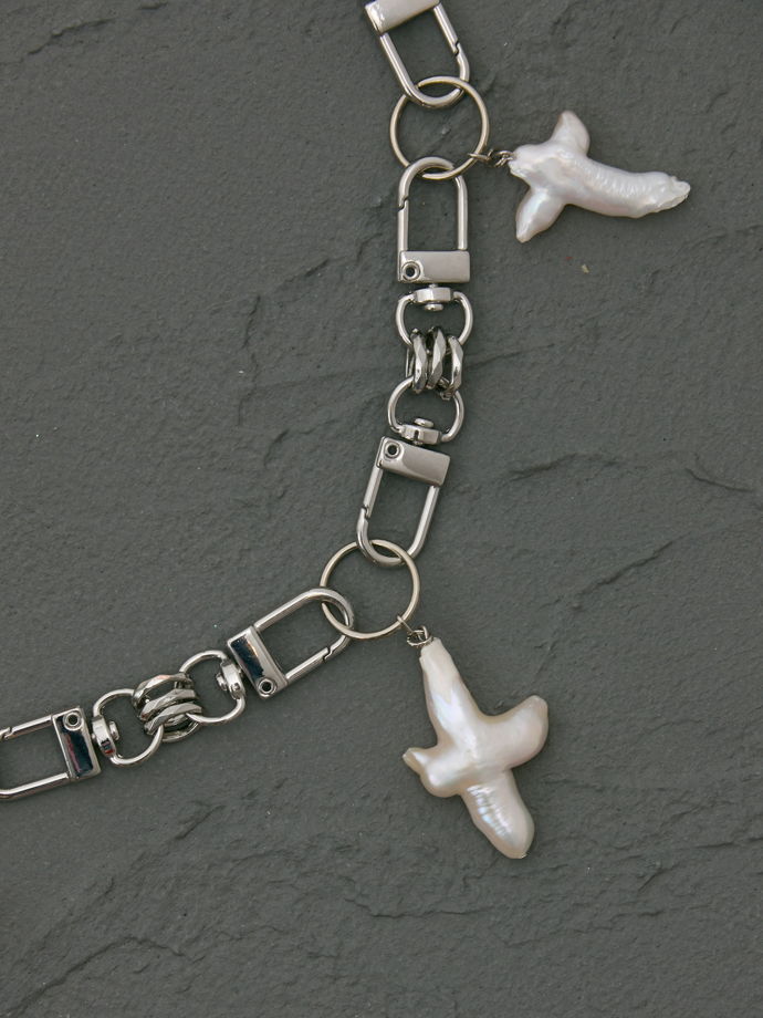 Унисекс колье с барочным жемчугом