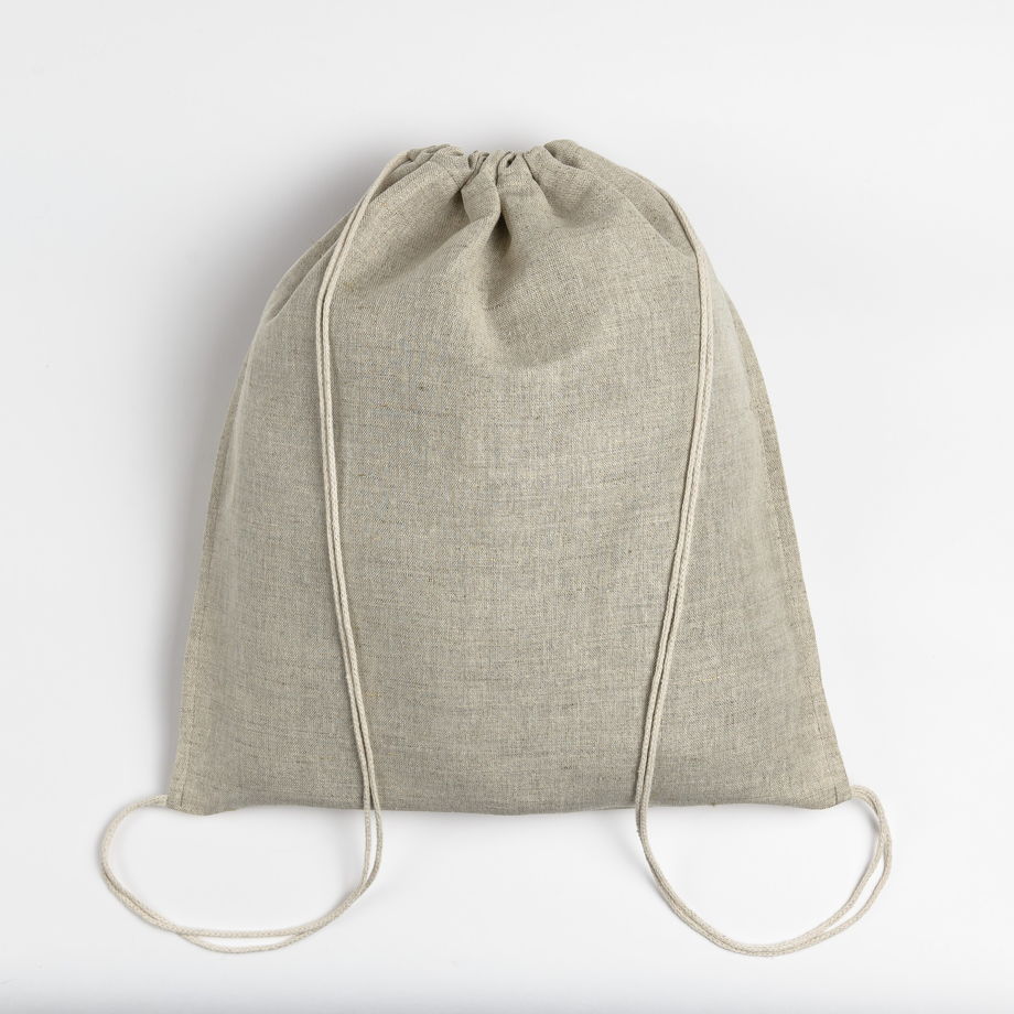 Рюкзак-мешок из серого льна