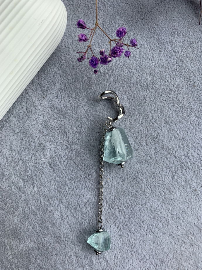 Кулон с аква кварцем «Ледяной цветок»