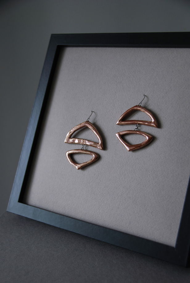 Керамические серьги ручной работы Роскошь