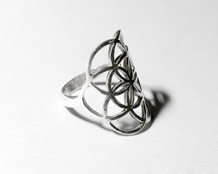 Кольцо «Семя Жизни» из серебра