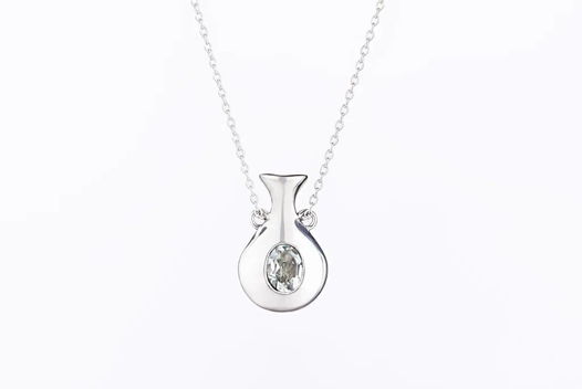 Серебряный кулон Амфора с аквамарином