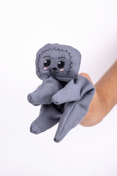 Кукла перчатка  «Пальцеши» Ёжик, Лен, 21 см.
