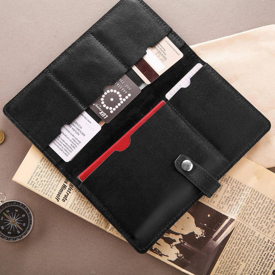 Кожаный бумажник с инициалами CLASSIC BLACK